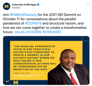 Twitter screenshot promoting the Diversity summit