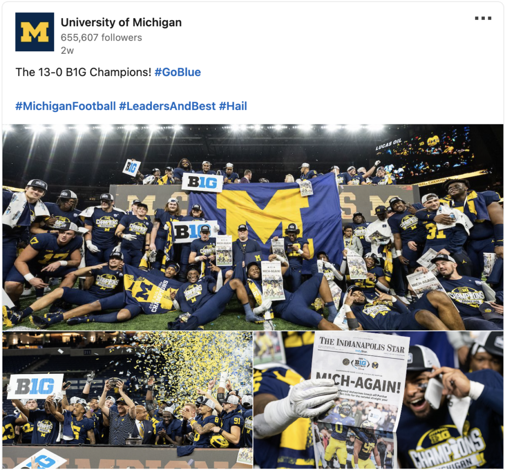 Photos of the Michigan Football team after winning the Big Ten Championship