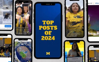 Top posts of 2024. Screenshots of social media posts displayed on phones.